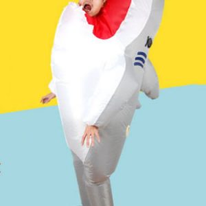 Halloween Piggy Back Costume Carnival Garment Big Shark Carrier Grey Mardi Gras Inflatable Suit Halloween