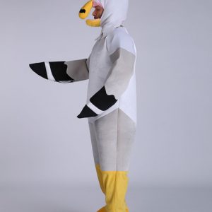 Halloween Seagull Costume Unisex Light Grey Velour Cartoon Character Costume Halloween