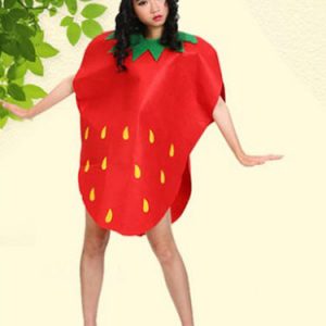 Halloween Strawberry Costume Red Cape With Hat Nutrition Month Costume