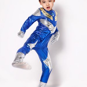 Halloween Ultraman Costume Kids Red Boys Long Jumpsuit