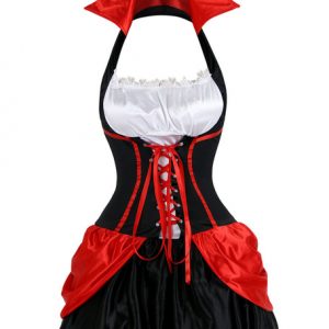 Halloween Witch Costume Women Red Halter Short Dresses Costume Outfit