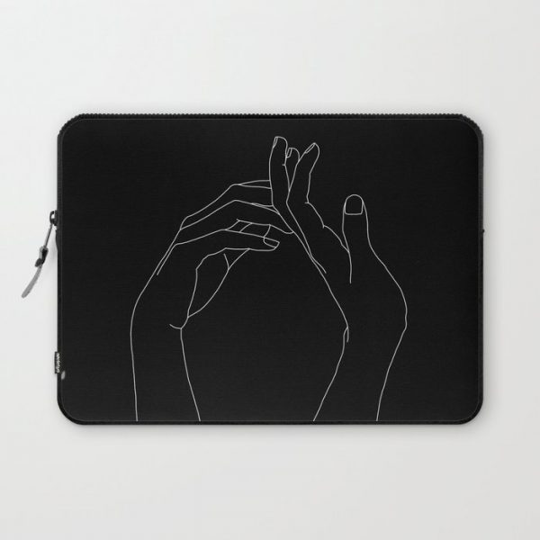 Hands line drawing illustration - Abi black Computer Cover by The Colour Study - Laptop Sleeve - 13"