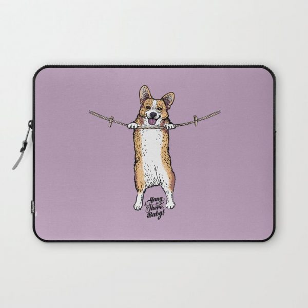 Hang In There Baby Corgi Computer Cover by Huebucket - Laptop Sleeve - 13"