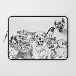 Happiness is animals Computer Cover by Art of Nel - Laptop Sleeve - 13"