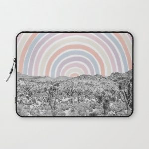 Happy Rainbow Rays // Scenic Desert Cactus Hill Landscape Watercolor Collage Dorm Room Decor Computer Cover by desertxpalm - Laptop Sleeve - 13"