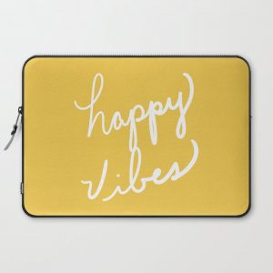 Happy Vibes Yellow Computer Cover by Lisa Argyropoulos - Laptop Sleeve - 15"