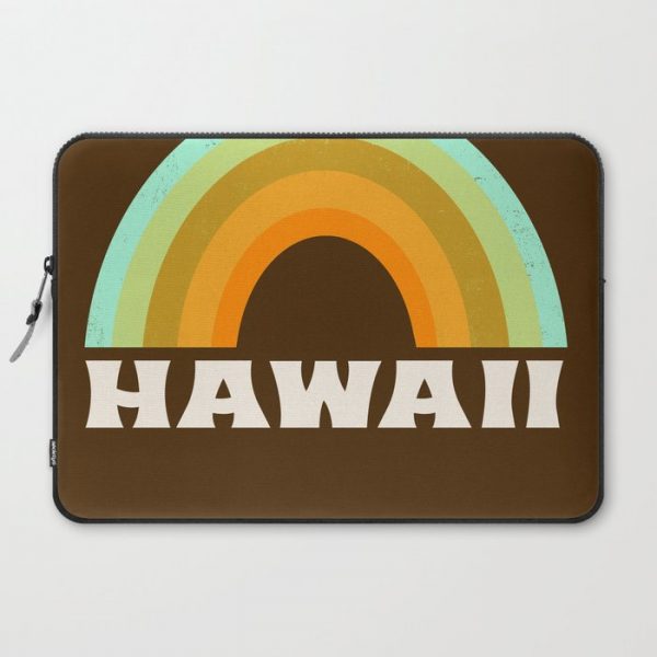 Hawaii retro vibes throwback rainbow colors trendy 1970s 70's minimalist Computer Cover by seventy eight - Laptop Sleeve - 15"