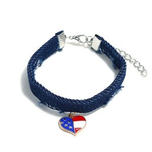 Heart Shape Navy Blue Bracelet for Women - One Size