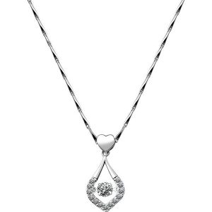 Heart Water Drop Hollow Rhinestone Necklace