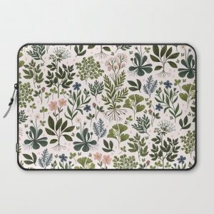 Herbarium ~ vintage inspired botanical art print ~ white Computer Cover by Iz Ptica - Laptop Sleeve - 15"