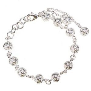 Hollow Silver Color Balls Pendant Bracelet