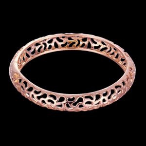 Hollow Water Drops Brass Bangle Bracelet with An Opening Golden & Rose Golden Fashional Accessories for Women