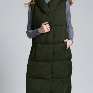 Hoodie H-line Casual Sleeveless Coat with Pockets