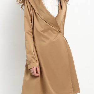 Hoodie Slit A-line Long Sleeve Coat