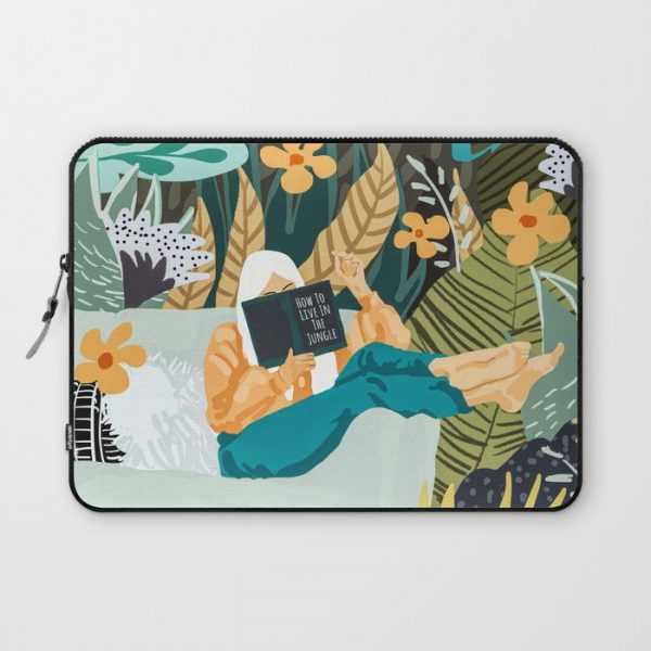 How To Live In The Jungle #illustration #painting Computer Cover by 83 OrangesA(r) Art Shop - Laptop Sleeve - 13"