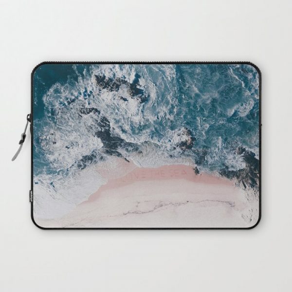 I love the sea - written on the beach Computer Cover by Ingrid Beddoes photography - Laptop Sleeve - 13"