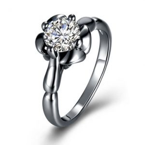 INALIS Elegant Flower Zircon Ring