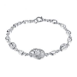 INALIS Elegant Luxury Bracelet Rhinestone Water Drop Platinum Bracelet