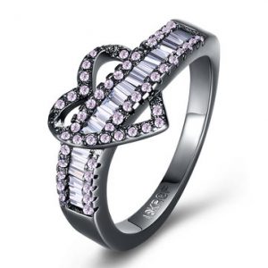 INALIS Heart Zircon Charm Ring