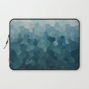 Ice Blue Mountains Moon Love Computer Cover by Winzo Abstract Art - Laptop Sleeve - 13"