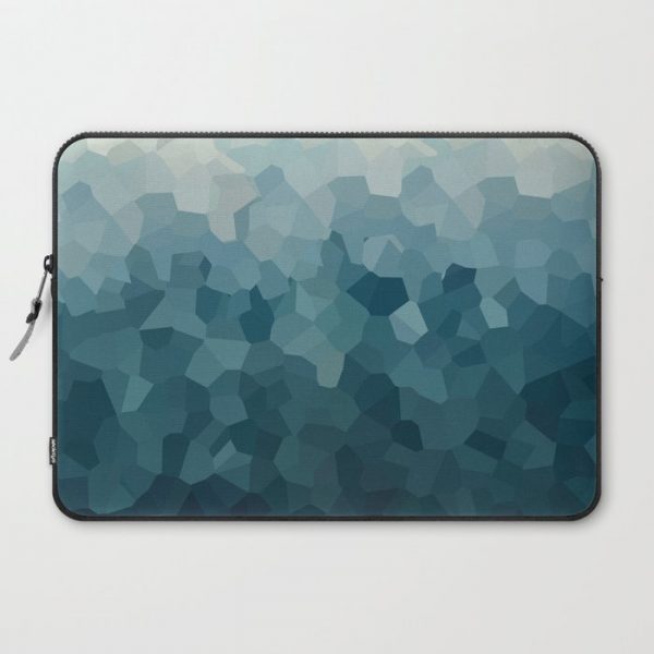 Ice Blue Mountains Moon Love Computer Cover by Winzo Abstract Art - Laptop Sleeve - 15"