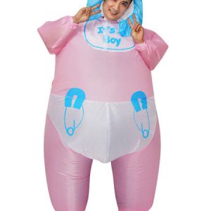 Inflatable Baby Costume Pink Cute Adult Unisex Costumes Halloween