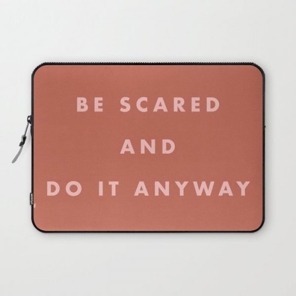 Inspirational Bravery Quote in Terra Cotta Computer Cover by apricot+birch - Laptop Sleeve - 13"