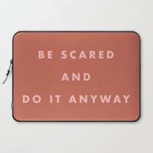 Inspirational Bravery Quote in Terra Cotta Computer Cover by apricot+birch - Laptop Sleeve - 15"