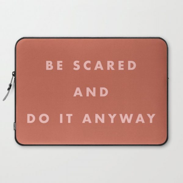 Inspirational Bravery Quote in Terra Cotta Computer Cover by apricot+birch - Laptop Sleeve - 15"