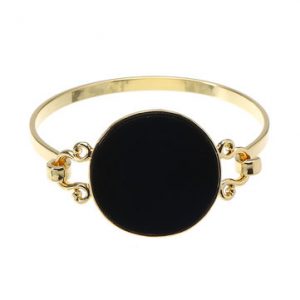 JASSY Gold Plated Black Turquoise Bracelet