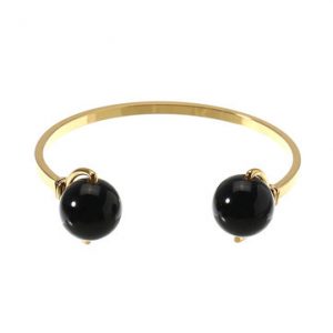 JASSY® Black Agate 18K Gold Bracelet