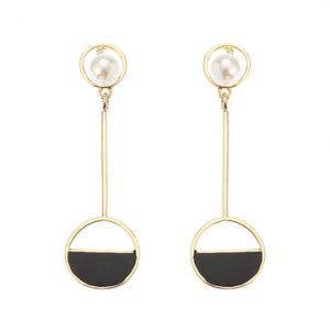 JASSY® Black Semicircle Pearl Earrings