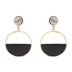 JASSY® Black Semicircle Turquoise Earrings