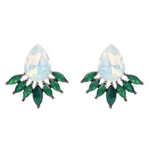 JASSY® Crystal Leaf Platinum Earrings