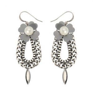 JASSY® Flower Pearl Link Chain Earrings