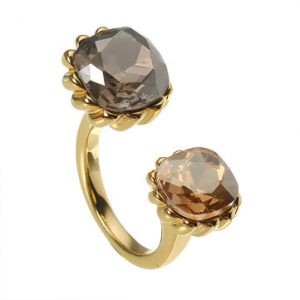 JASSY® Gold Crystal Open Ring