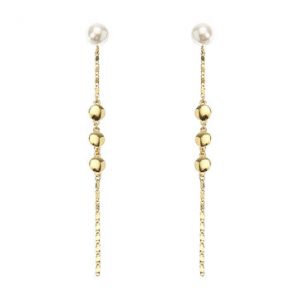 JASSY® Gold Long Pearl Earrings