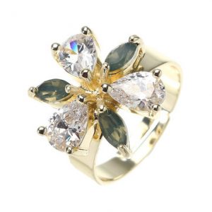 JASSY® Gold Plated Adjustable Flower Ring