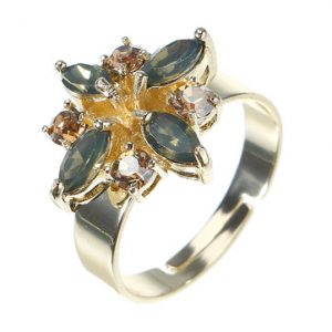 JASSY® Gold Rhinestone Flower Ring