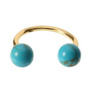 JASSY® Gold Turquoise Open Ring