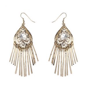 JASSY® Heart Charm Tassel Earrings