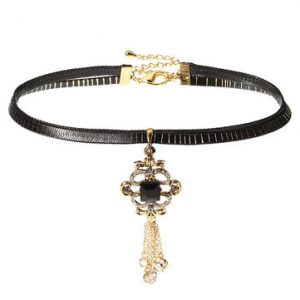 JASSY® Leather Crystal Tassels Choker