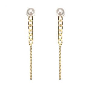 JASSY® Pearl Gold Chain Line Earrings