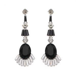 JASSY® Precious Oval Crystal Tassel Earrings