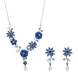 JASSY® Royal Blue Flower Jewelry Set