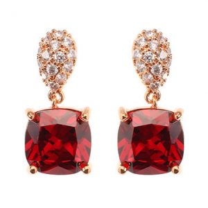 JASSY® Ruby Rose Gold Earrings