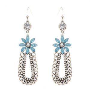 JASSY® Vintage Chain Crystal Flower Earrings