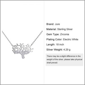 JURE S925 Solid Sterling Silver Chain Necklace The One Jewelry Zirconia 18 Inch