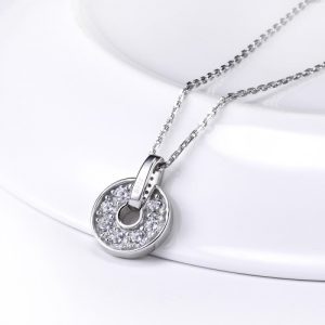 JURE S925 Solid Sterling Silver Chain Necklace The One Jewelry Zirconia 18 Inch