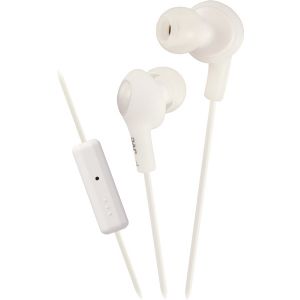 JVC HAFR6W GUMY(R) PLUS IN-EAR EARBUDS WITH REMOTE and MICROPHONE (WHI